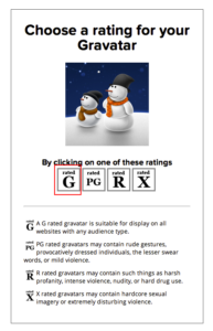 Gravatar选择分级